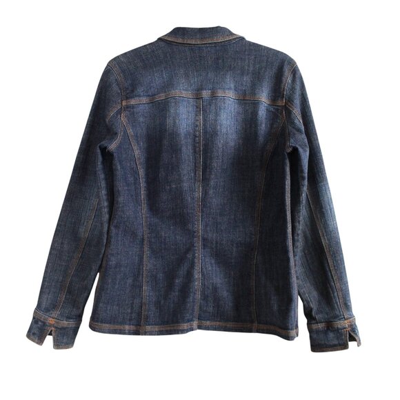 Contrast Jeans Stretch Denim Jacket - Picture 2 of 16